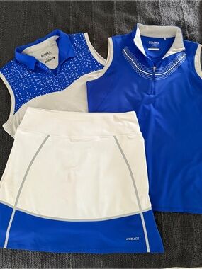 Cutter & Buck Annika Royal Blue and White Zip Golf Jacket
